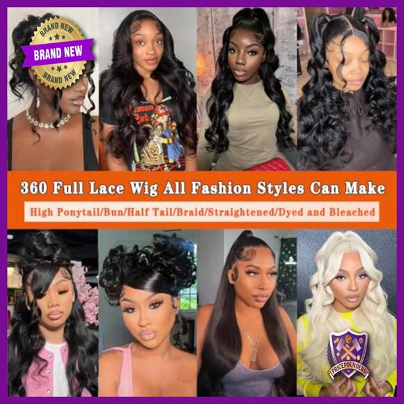 30 Inch 360 Lace Front Wig Human Hair Pre Plucked Glueless Body Wave main image 5
